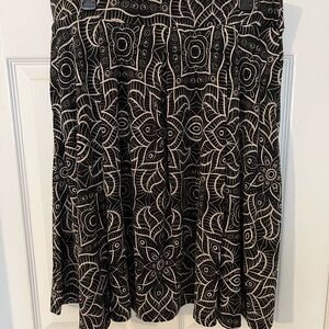 LuLaRoe Madison Black Skirt with Cream Geometric Print